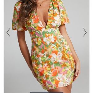 Showpo Taurina Short Sleeve Paneled Plunge Mini Dress